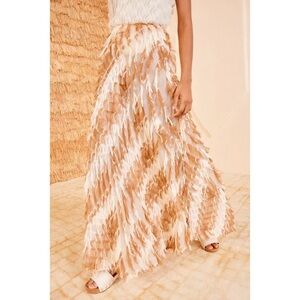 NWOT Ulla Johnson Maxi Fringe Striped Milou Skirt